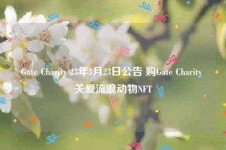 Gate Charity 23年3月23日公告 购Gate Charity 关爱流浪动物NFT