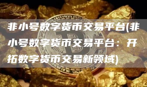 非小号数字货币交易平台 - 非小号数字货币交易平台:开拓数字货币交易新领域